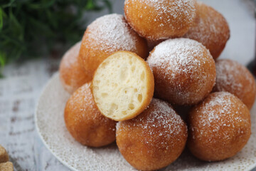 Quarkbelllchen, traditional German dessert made of cotton cheese and dough