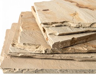 Stacked Beige and Brown Stone Slabs