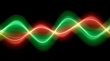 Colorful Radio Frequency Waves Displayed in a Seamless Pattern on Black Background