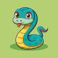 Fototapeta premium Adorable Cartoon Baby Snake Illustration