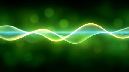 Dynamic Sound Waveforms in Vibrant Green Hues Representing Audio Frequencies in Motion