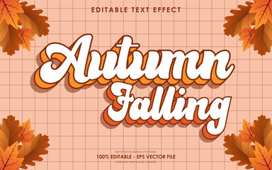 Editable Autumn falling season 3D text effect