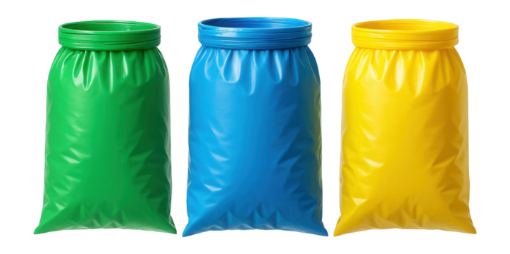 Colored garbage bag for event use, helping distinguish different types of waste for efficient sorting and recycling.