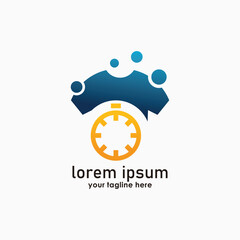 laundry timer logo design template, business logos, technology design concept