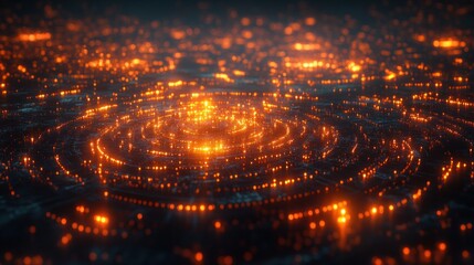 Abstract, glowing, concentric circles