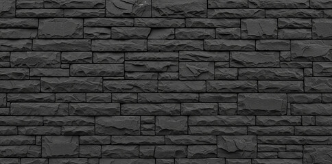Close-Up of Black Brick Wall Texture