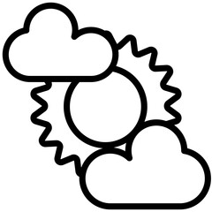 Sun icon, Black And White Outline Icon Symbol