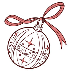 Festive Christmas bauble ornament with traditional colors
