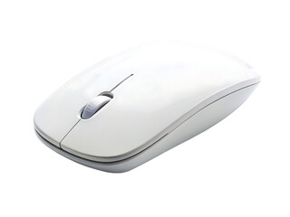 white wireless mouse isolated on white background, PNG