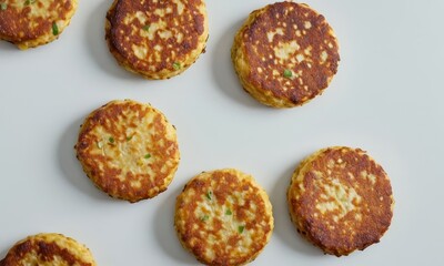 Delicious Homemade Potato Pancakes or Fritters Served on White Plate