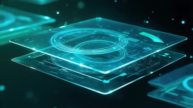 Glowing 3D digital representation. Concept of wireless communication and digital infrastructure.