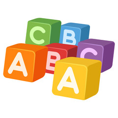 Vector cartoon image of children's cubes. Concept of children's toys and fun. Element for your design