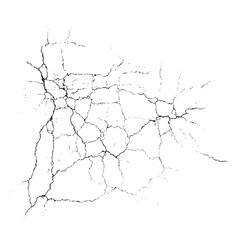 Vector overlay abstract texture. Natural complex crack element on white background. Organic grunge one color surface.