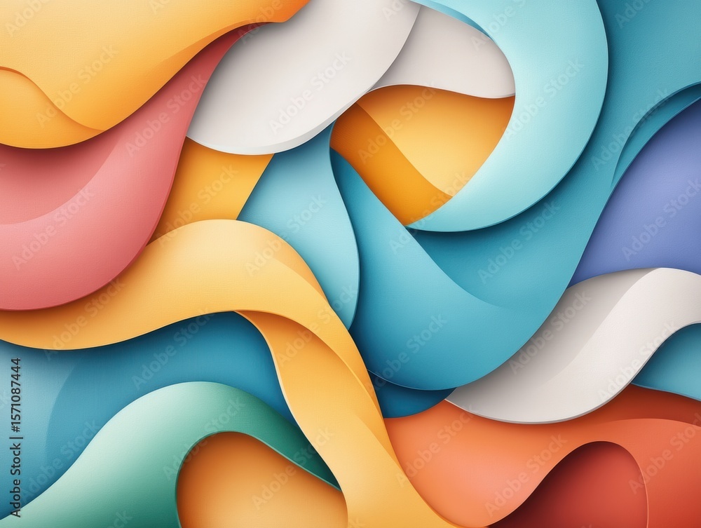 Aufkleber colorful abstract design featuring flowing shapes and gradients in vibrant hues creating a dynamic v