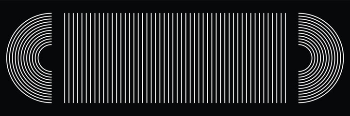 Abstract minimal element mid century vector