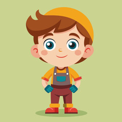 Adorable Cartoon Boy Character Illustration