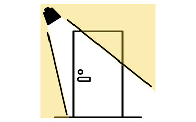 Entrance door with sensor light, Crime Prevention and Home Security Icons