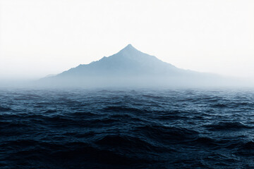 a mountain in the middle of the ocean