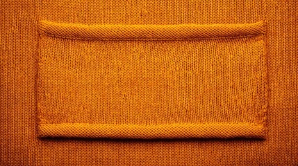 Fototapeta premium Dark yellow knitted fabric texture with fine detail, overhead view with empty area for text or product