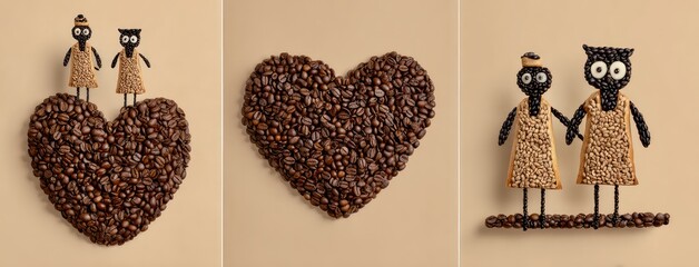 Owl Couple Heart Illustration