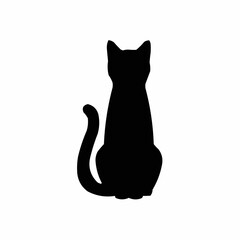 Black Cat Silhouette – Vector Illustration Isolated on White Background