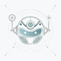 Obraz premium Futuristic robot head graphic with geometric patterns creates a stylish design for technology or modern concepts.