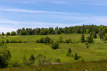 Mountain landscape. Eastern Sudetes Mountains on the border of Poland and the Czech Republic