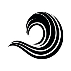 Simple Blue Wave Design Logo with Clean Curves