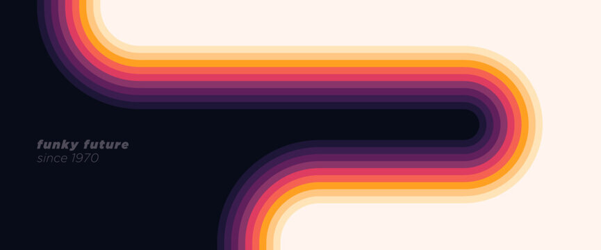 A simple abstract pattern design in retro 1980s style with colorful lines. Vector illustration.