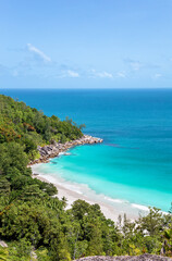 Anse Georgette Beach, Island Praslin, Republic of Seychelles, Africa.