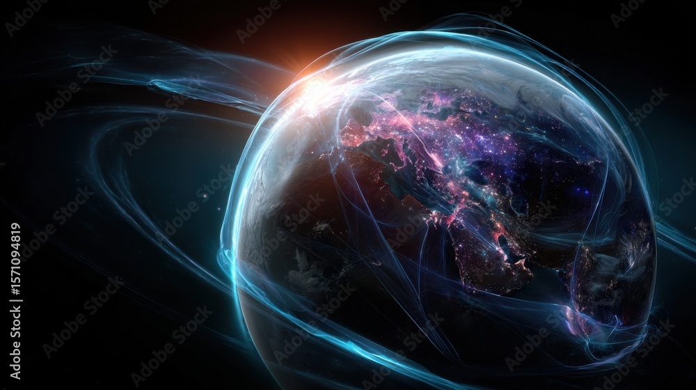 Poster exploring cosmic phenomena space digital art universe sci-fi abstract visuals
