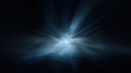 Fototapeta premium The ethereal light illuminating the dark ocean surface in a tranquil atmosphere.