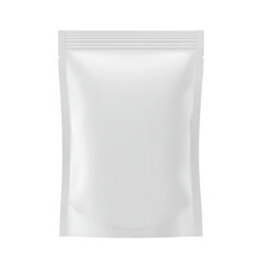 White blank pouch mockup isolated on transparent background. for food, snack, or cosmetic product packaging design, marketing, and branding.