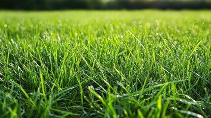 Fototapeta premium Close-up of vibrant green grass