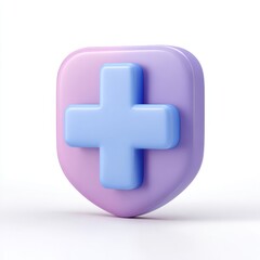 Obraz premium A modern design showcasing a medical cross on a shield, representing health protection and security in healthcare services, symbolizing well being