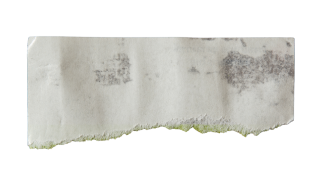 Torn white label paper sticker