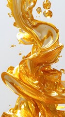 Golden liquid swirling in dynamic motion.