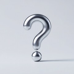 Naklejka premium A conceptual metallic question mark representing uncertainty and inquiry, symbolizing a search for solutions and unanswered questions