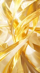 Abstract gold and cream geometric shapes.