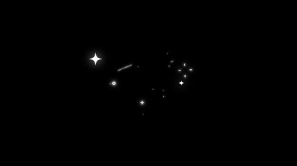 Star twinkling, Stars shine effect, Sparkle Star glowing animation, blinking light effect on black background, particle magic tail sparkling glitter star dust trail loop Animation video. 4k animation - Powered by Adobe