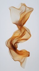 Flowing golden fabric in a dynamic pose.