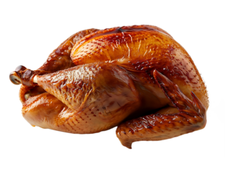 Butchered raw chicken whole body isolated on transparent picture