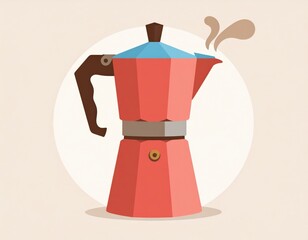 Pixel Art Retro Red Coffee Maker