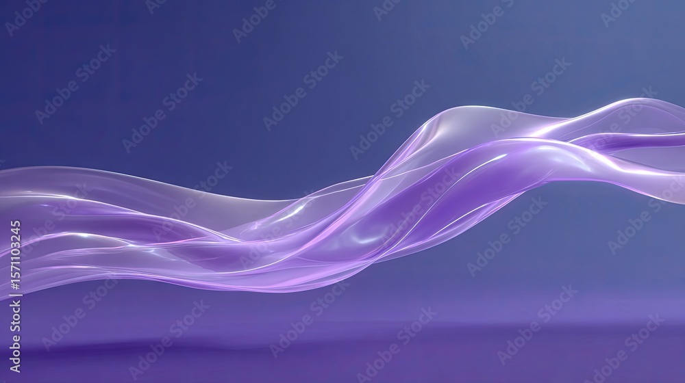 Poster ethereal purple wave flowing smoothly in a soft gradient background