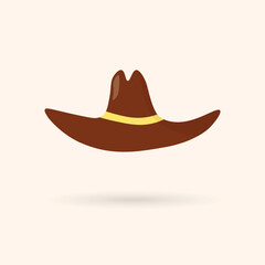 Elegant woman's hat isolated on white background. Headgear vector illustration for woman, girl or ladies. Summer sun protection. Doodle vector art. Single icon. Fashion flat sketch.