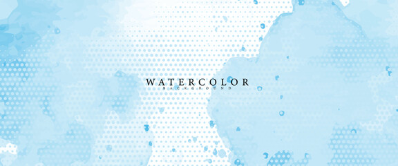 Abstract horizontal watercolor background. Brush stroked painting pastel color watercolour. Hand drawn vector texture.