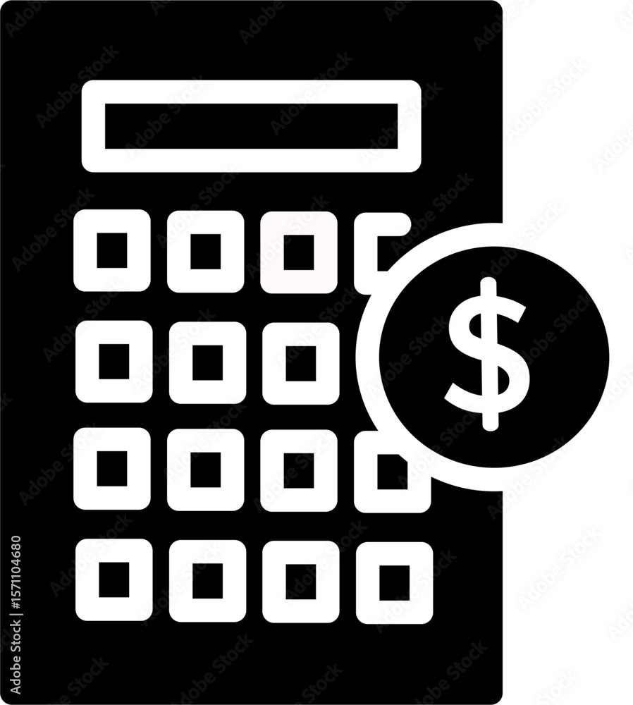 Aufkleber calculator and dollar coin vector icon. money accounting icon. vector graphics and not artificial in