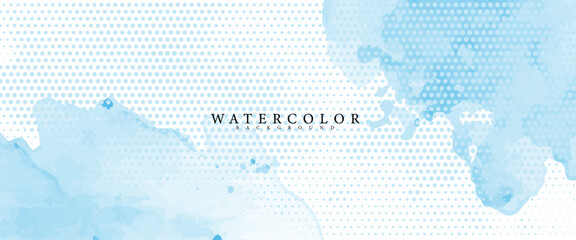 Abstract horizontal watercolor background. Brush stroked painting pastel color watercolour. Hand drawn vector texture.