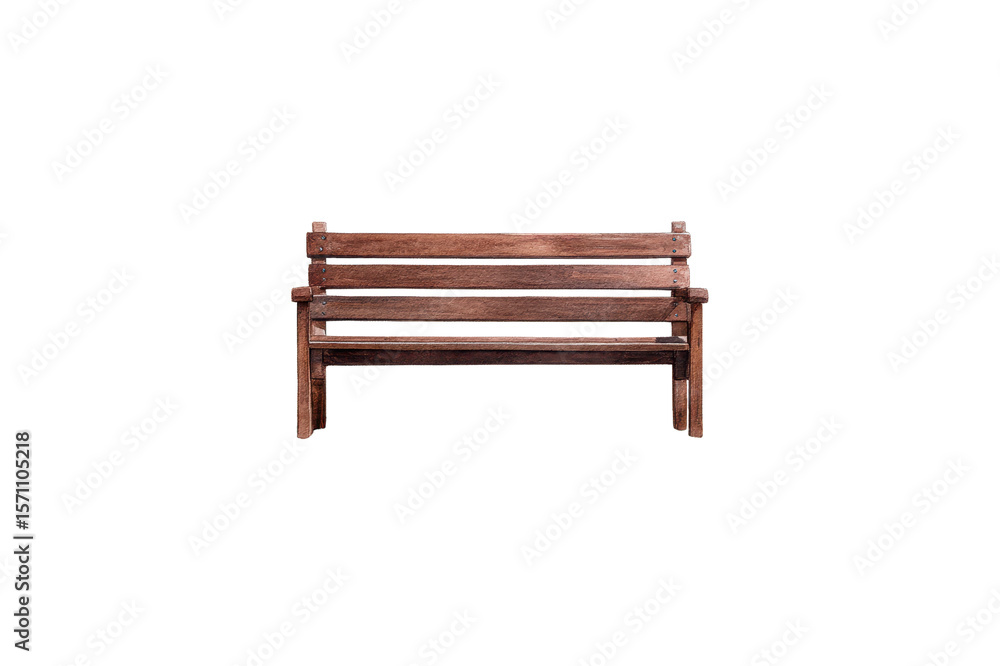 Aufkleber isolated empty rustic wooden park bench with transparent background isolate the bench for graphic de