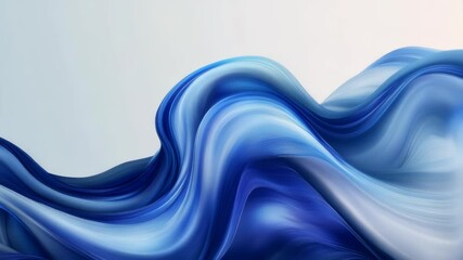 Abstract Blue Wave Lines Smooth Dynamic Background